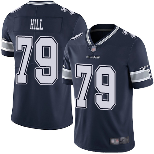 Men Dallas Cowboys Limited Navy Blue Trysten Hill Home 79 Vapor Untouchable NFL Jersey